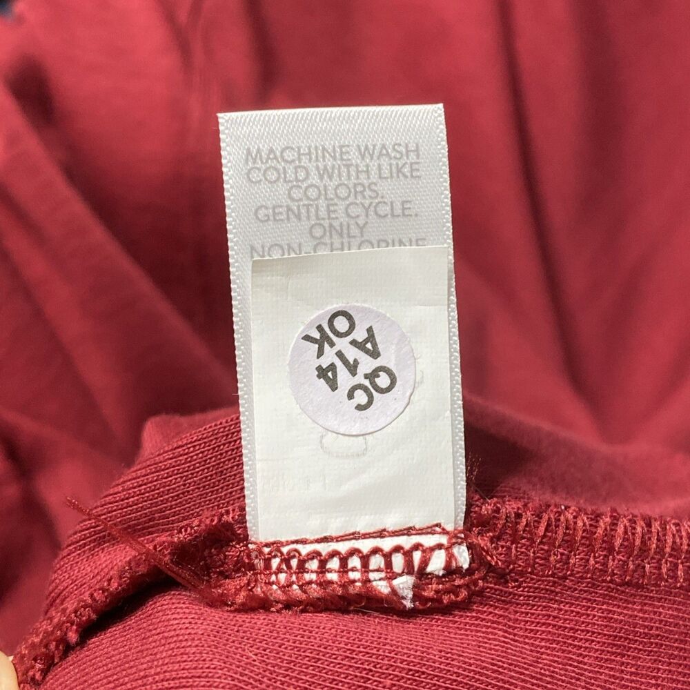 J. Jill Tee Shirt Womens L Red Pima Cotton Crew Neck High Low Hi-Lo Sustainable - Picture 10 of 11